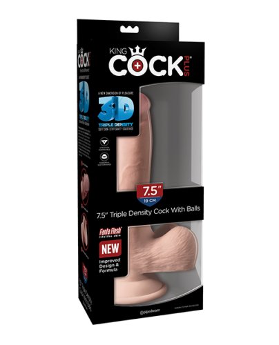 KING COCK PLUS 7.5 IN TRIPLE DENSITY W/ BALLS LIGHT