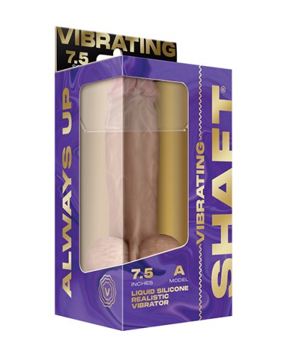 Shaft Flexskin Liquid Silicone 7.5\" Vibrating Dong w/Balls - Pine