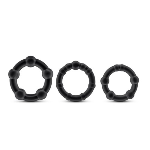 STAY HARD BEADED COCKRINGS 3PC BLACK