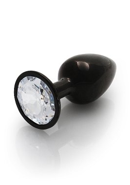 ROUND GEM BUTT PLUG SMALL GUNMETAL DIAMOND