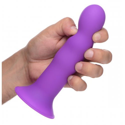 Squeezable Wavy Dildo - Purple