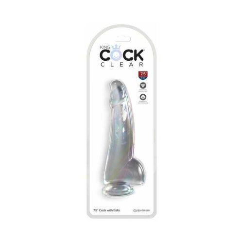 KING COCK CLEAR 7.5IN W/ BALLS