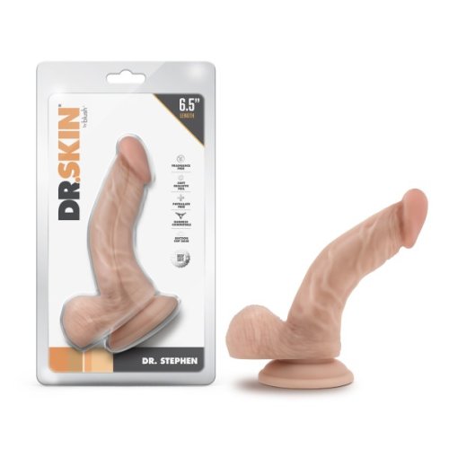 DR. SKIN DR. STEPHEN 6.5IN DILDO W/ BALLS BEIGE