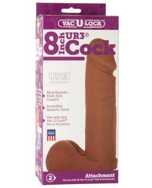 Vac-U-Lock 8" Ultraskyn Cock Attch. - Brown