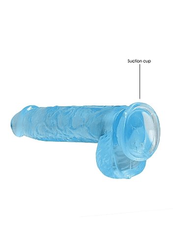 REALROCK 6IN REALISTIC DILDO W/ BALLS CLEAR BLUE