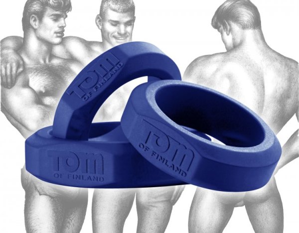 TOM OF FINLAND 3 PIECE COCK RING SET SILICONE