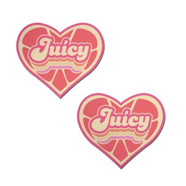 'Juicy' Pink Grapefruit Retro Heart