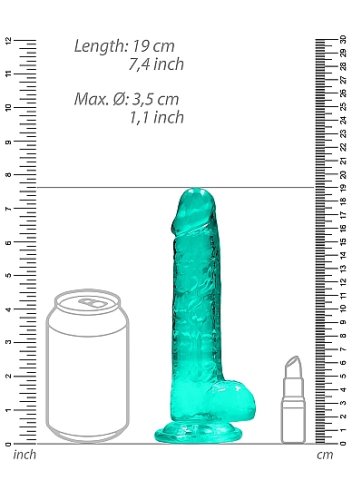 REALROCK 7IN REALISTIC DILDO W/ BALLS TURQUOISE