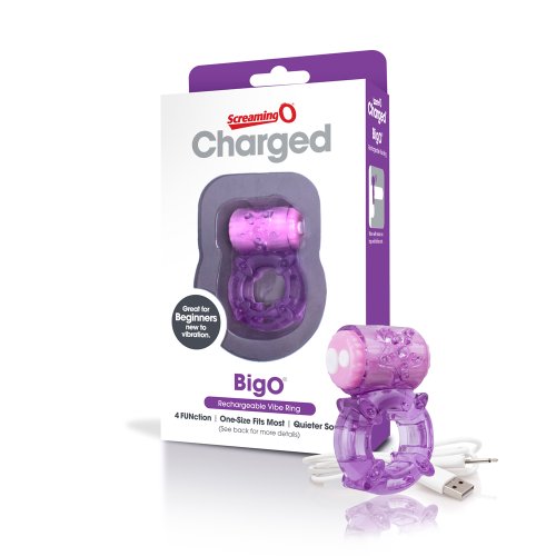 SCREAMING O CHARGED BIG O PURPLE COCK RING