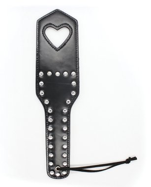 Plesur Cut-Out Heart w/Studs Paddle - Black