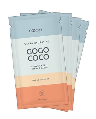 COOCHY Ultra Hydrating Shave Cream - .35 oz Mango Coconut Foil Display of 24