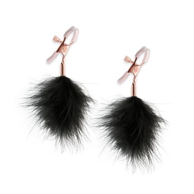 Bound Nipple Clamps - F1 - Black Feather