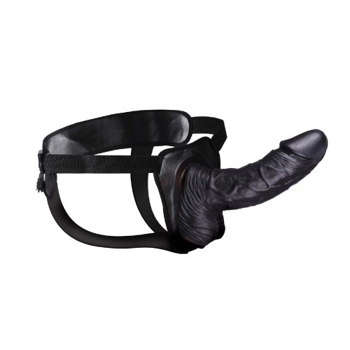 ERECTION ASSISTANT HOLLOW STRAP-ON 8 BLACK \"