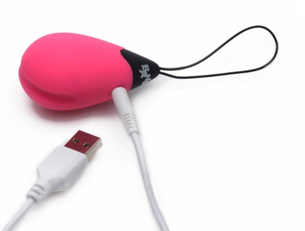 BANG! 10X VIBRATING SILICONE EGG W/ REMOTE PINK