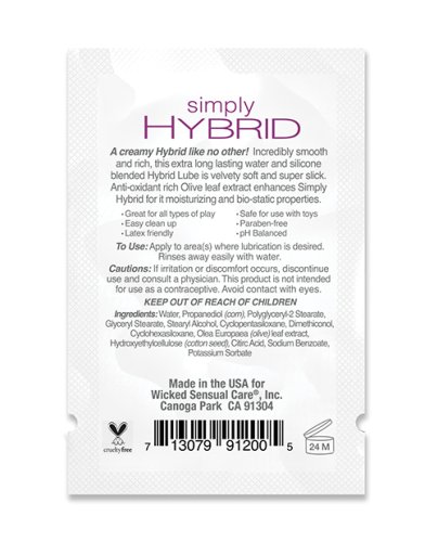 Wicked Sensual Care Simply Hybrid Lubricant - .1 oz