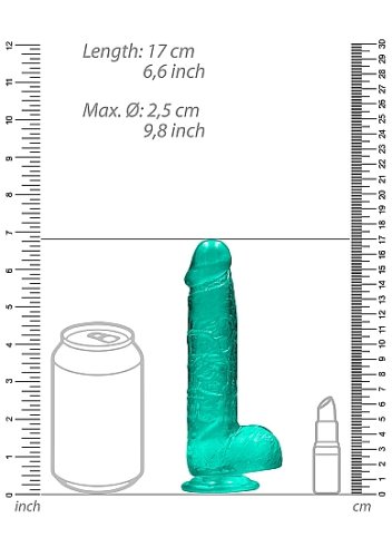 REALROCK 6IN REALISTIC DILDO W/ BALLS TURQUOISE