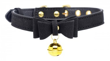 Golden Kitty Cat Bell Collar -Black/Gold