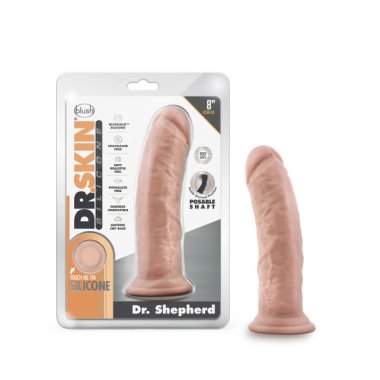 DR SKIN DR SHEPERD 8IN DILDO W/ SUCTION VANILLA