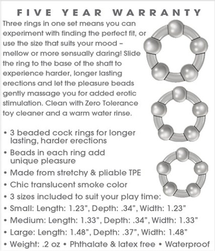 Zero Toler-Three Amigos Beaded Rings 3pc