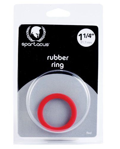 Spartacus 1.25\" Rubber Cock Ring - Red