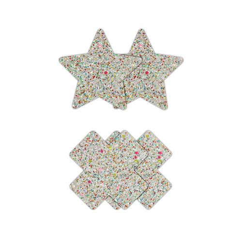 PRETTY PASTIES STAR & CROSS GLOW 2 PAIR