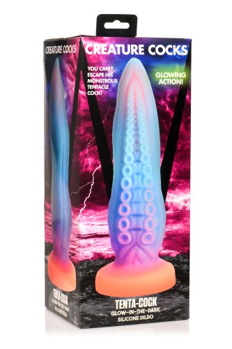 CREATURE COCKS TENTA-COCK GLOW IN THE DARK SILICONE DILDO