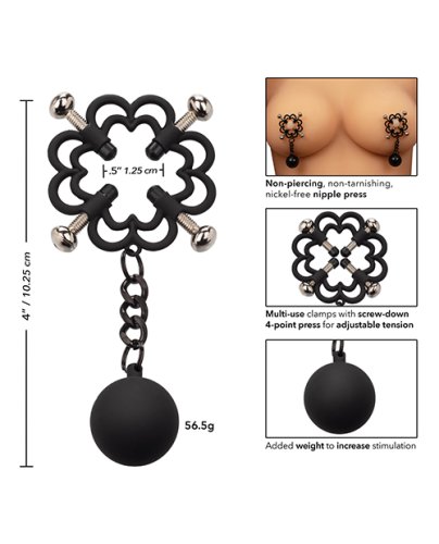 Nipple Grips Power Grip 4 Point Weighted Nipple Press - Black