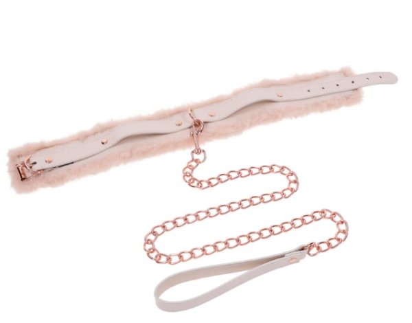 PEACHES N CREAME FUR COLLAR & LEASH