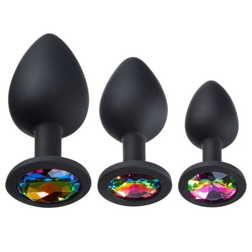 CLOUD 9 GEMS BLACK SILICONE ANAL PLUG KIT