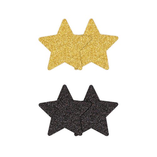 Pretty Pasties Stars Black/Gold - 2 sets