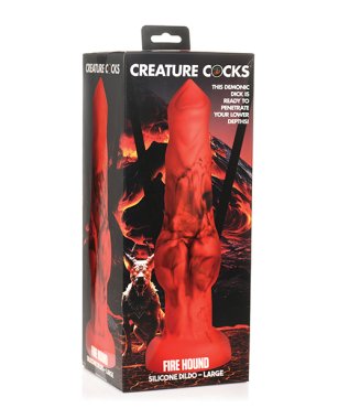 Creature Cocks Fire Hound Silicone Dildo - Large Red