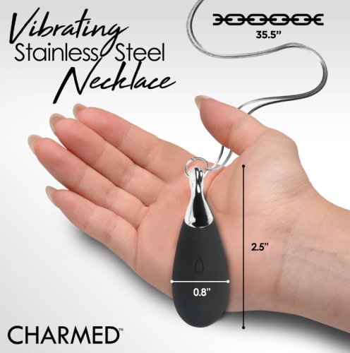 10X Vibrating Silicone TeardropNecklace