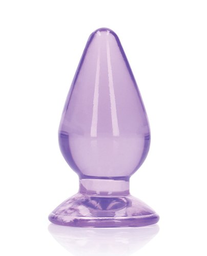 Shots RealRock Crystal Clear 3.5\" Anal Plug - Purple