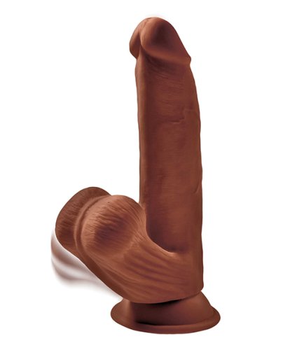 King Cock Plus 8\" Triple Density Cock w/Swinging Balls - Brown