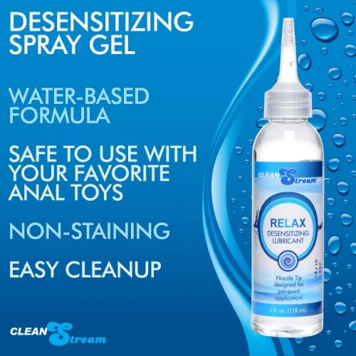 CLEANSTREAM RELAX ANAL LUBE DESENSITIZING W/ TIP 4OZ