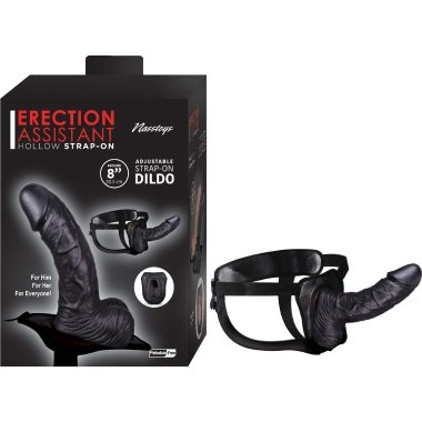 ERECTION ASSISTANT HOLLOW STRAP-ON 8 BLACK "