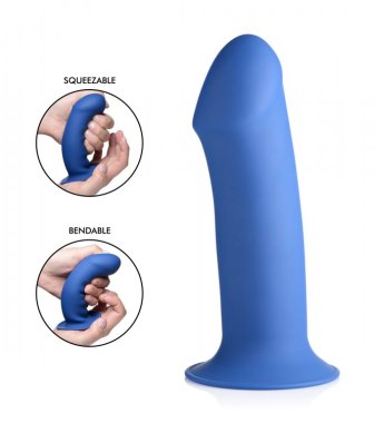 SQUEEZE-IT SQUEEZABLE THICK PHALLIC DILDO- BLUE