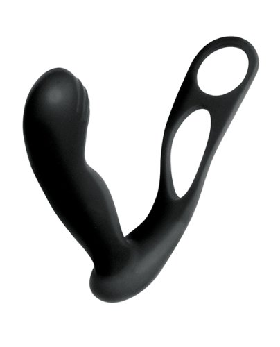 Butts Up Prostate Massager w/Scrotum & Cockring - Black