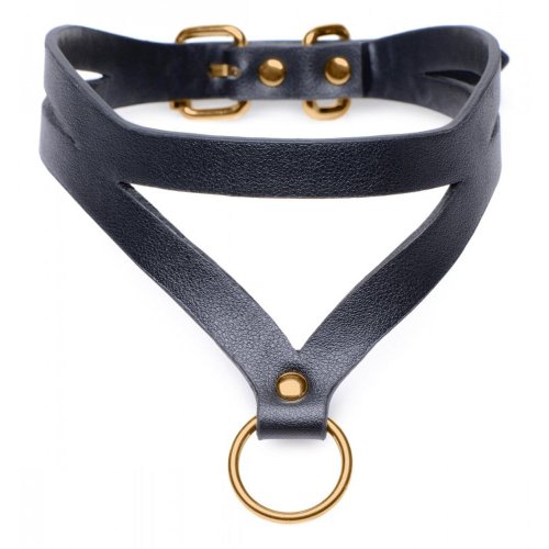 Bondage Baddie Black/Gold O-ring Collar