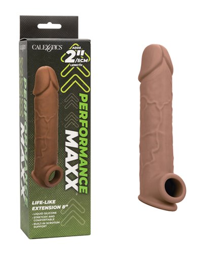 Performance Maxx Life-Like 8\" Penis Extension - Brown