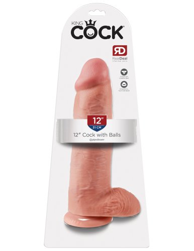 KING COCK 12 IN COCK W/BALLS FLESH