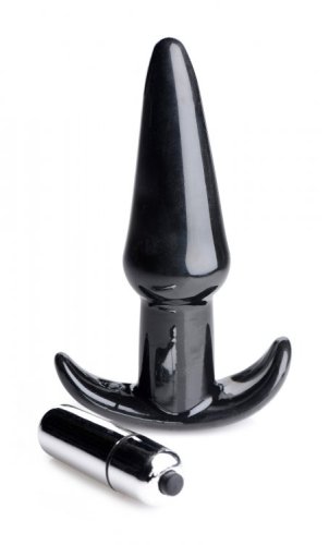 FRISKY THRILLING NOIR SMOOTH VIBRATING ANAL PLUG BLACK