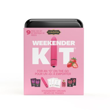 WEEKENDER KIT VIBE Strawberry Dreams Includes: Oil of Love, Reusable 10 speed mini vibe, Massage Oil, Love Liquid and Erotic Playcards