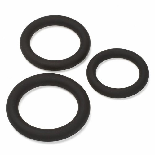 CLOUD 9 PRO SENSUAL SILICONE COCK RING 3 PACK BLACK