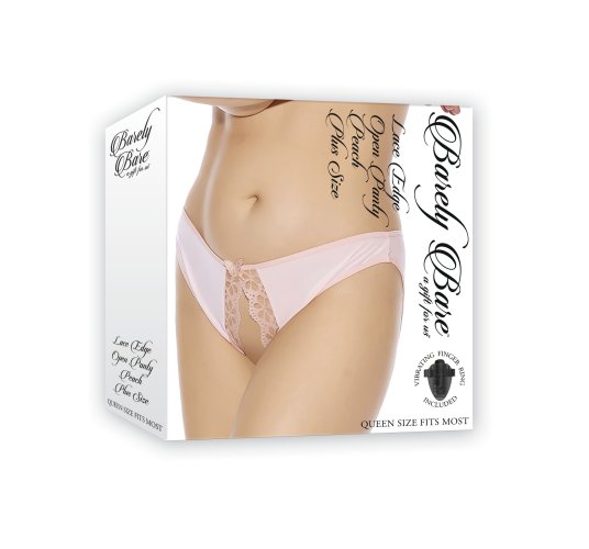 BARELY BARE LACE EDGE OPEN PANTY PEACH O/S