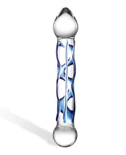 Glas 6.5\" Tip Textured Glass Dildo