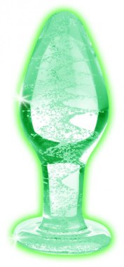 BOOTY SPARKS GLOW-IN-THE-DARK GLASS ANAL PLUG LARGE
