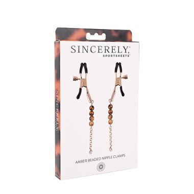 SINCERELY AMBER BEADED NIPPLE JEWELRY