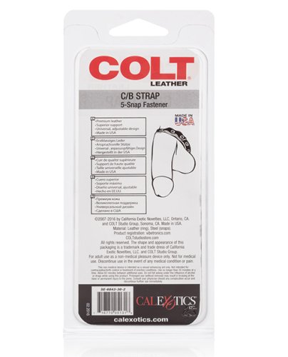 COLT Leather C/B Strap 5 Snap Fastener - Black