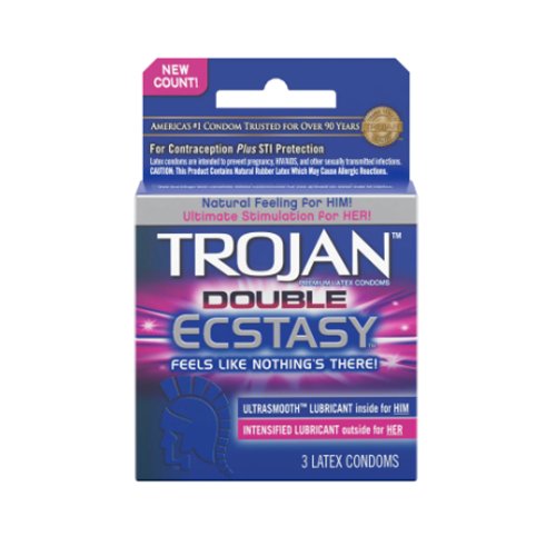 Trojan Double Ecstasy Condoms - 3 pk